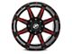 XF Offroad XF-215 Gloss Black Red Milled 5-Lug Wheel; 20x9; 0mm Offset (07-13 Tundra)