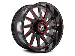 XF Offroad XF-216 Gloss Black Red Milled 5-Lug Wheel; 20x10; -24mm Offset (14-21 Tundra)