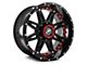 XF Offroad XF-217 Gloss Black with Red Inserts 5-Lug Wheel; 20x10; -24mm Offset (14-21 Tundra)