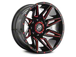 XF Offroad XF-218 Gloss Black Red Milled 5-Lug Wheel; 20x12; -44mm Offset (14-21 Tundra)