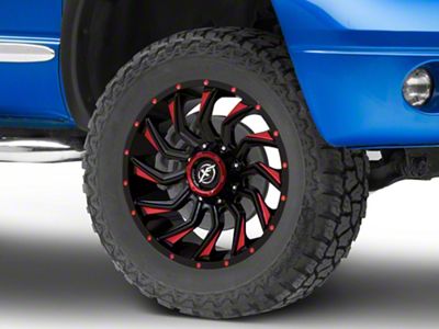 XF Offroad XF-224 Gloss Black Red Milled 5-Lug Wheel; 20x12; -44mm Offset (14-21 Tundra)