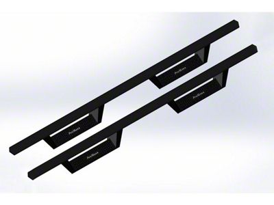 Drop Side Step Bars; Textured Black (07-18 Jeep Wrangler JK 4-Door)