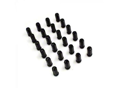 Black Bulge Acorn Lug Nut Kit; 14mm x 1.5; Set of 24 (22-23 Tundra)