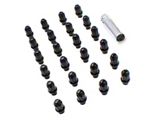 Black ET Truck Spline Lug Nut Kit; 14mm x 1.5; Set of 24 (99-26 Silverado 1500)