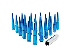 Blue Spike Lug Nut Kit; 14mm x 1.5; Set of 24 (22-23 Tundra)