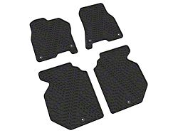 Factory Floorpan Fit Tire Tread/Scorched Earth Scene Front and Rear Floor Mats; Black (19-24 RAM 1500 Crew Cab)