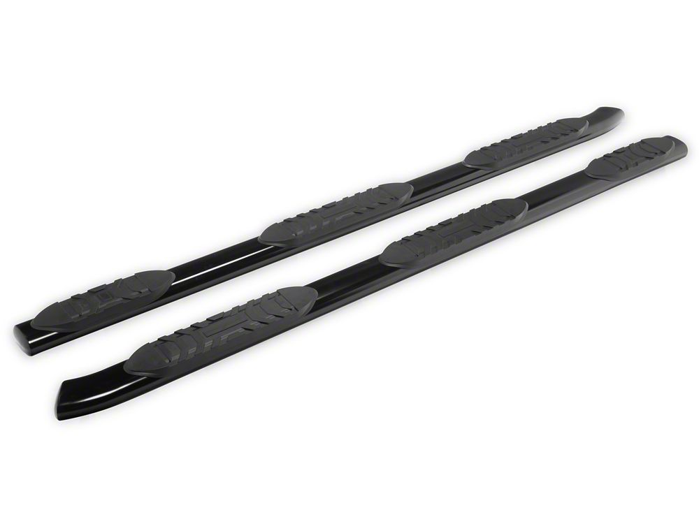 RedRock 5-Inch Oval Bent End Wheel to Wheel Side Step Bars; Black (19 ...