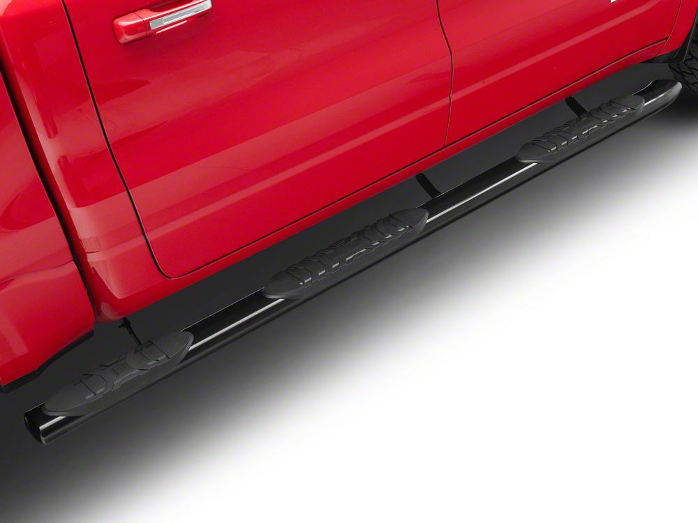 RedRock 5-Inch Oval Bent End Wheel to Wheel Side Step Bars; Black (19 ...