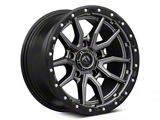 Fuel Wheels Rebel Matte Gunmetal with Black Bead Ring 5-Lug Wheel; 18x9; -12mm Offset (94-01 RAM 1500)
