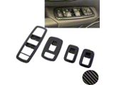 Interior Window Switch Covers; Carbon Fiber Print (19-26 RAM 1500)