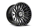 XF Offroad XF-237 Gloss Black and Brushed Double Dark Tint 8-Lug Wheel; 24x12; -44mm Offset (03-09 RAM 3500 SRW)