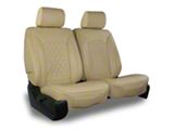 Leatherette Low Back Bucket Seat Covers with Diamond Insert; Sand/Sand Piping (00-10 RAM 1500 w/ Front Bucket Seats)