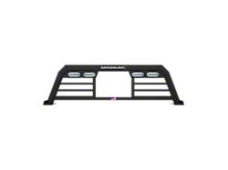 Magnum Low Pro Headache Rack with Lights and Window Cut-Out; Matte Black (19-24 RAM 1500 w/o RAM Box)