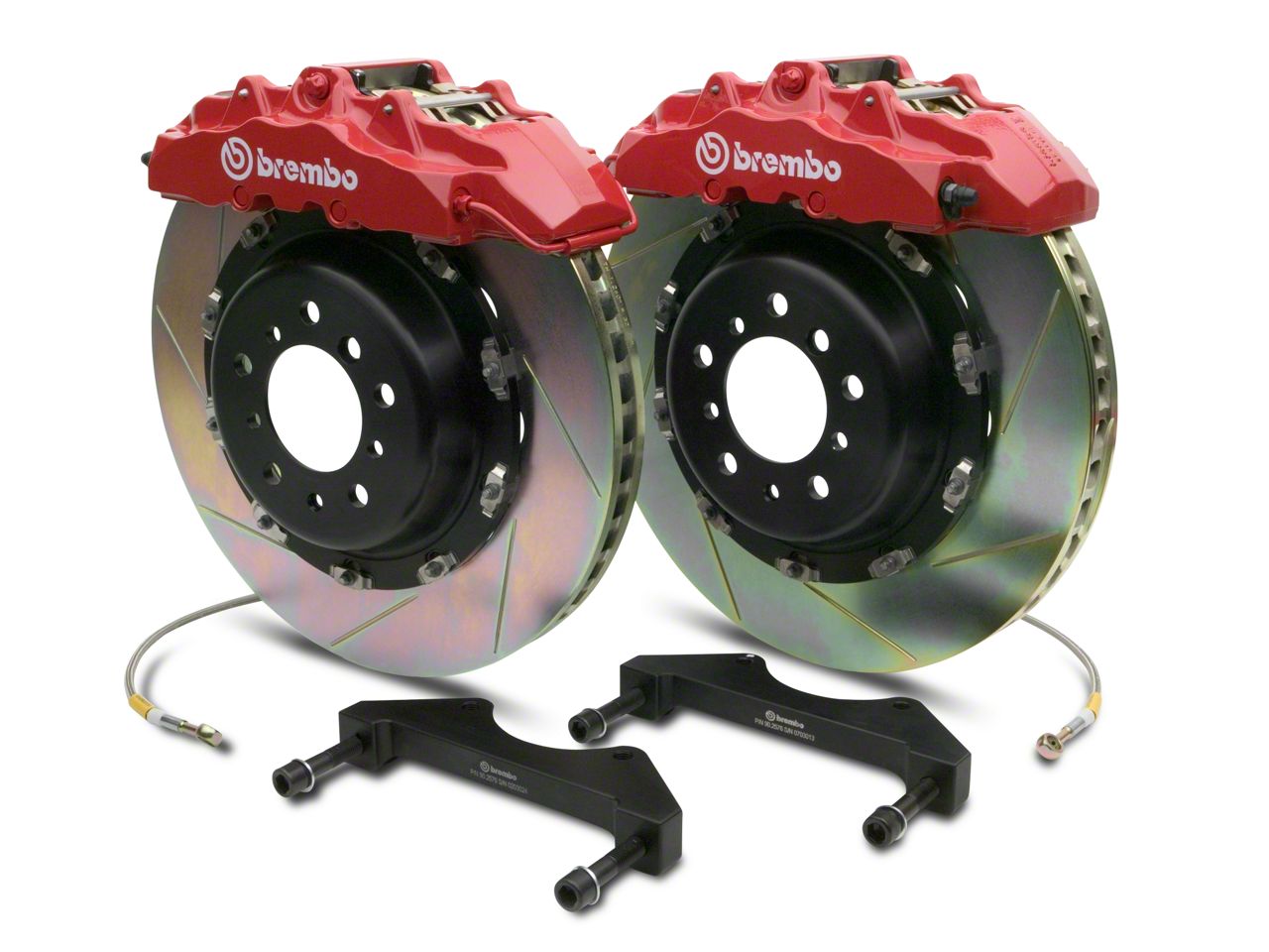 Brembo Silverado GT Series 8-Piston Front Brake Kit - 2-Piece Slotted ...