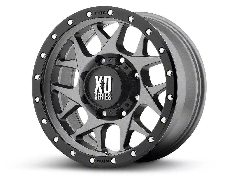 XD Bully Matte Gray with Black Ring 6-Lug Wheel; 18x9; 18mm Offset (04-15 Titan)