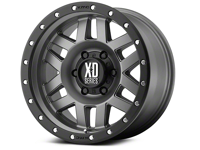 XD Machete Matte Gray with Black Ring 6-Lug Wheel; 17x9; -12mm Offset (07-14 Yukon)