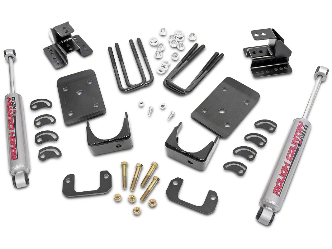 Rough Country Silverado Lowering Kit 2 In Front 4 In Rear 07 15 2wd Silverado 1500 Excluding 6 2l