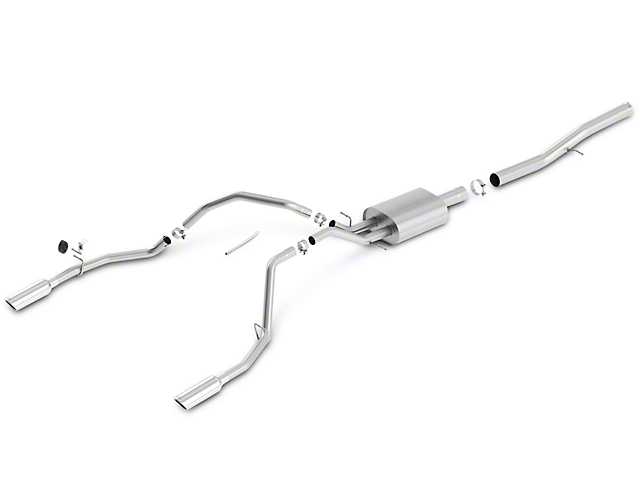 Borla S-Type Dual Exhaust System with Chrome Tips; Rear Exit (14-18 6.2L Silverado 1500)