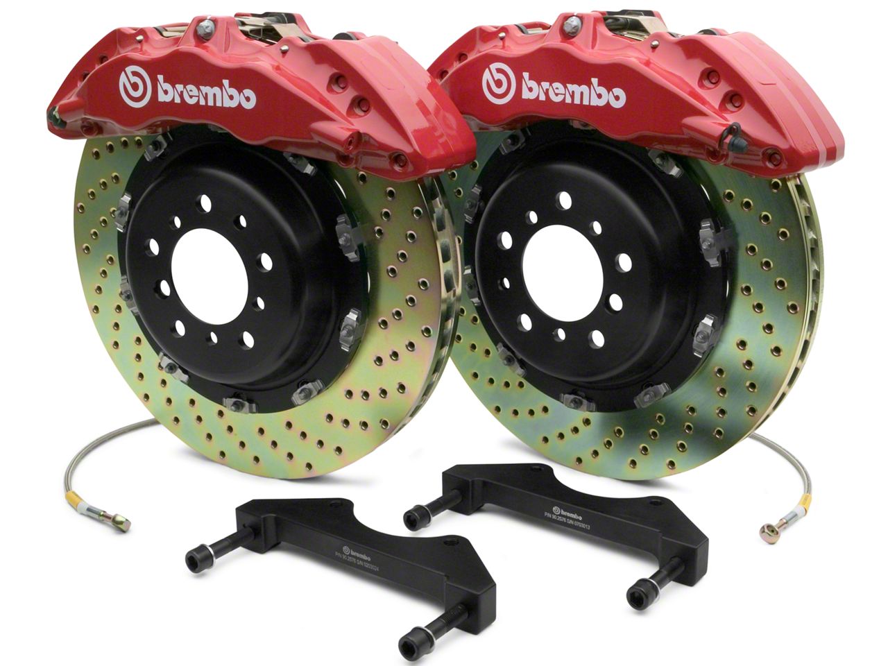 Brembo Silverado GT Series 6-Piston Front Brake Kit - 2-Piece Cross ...