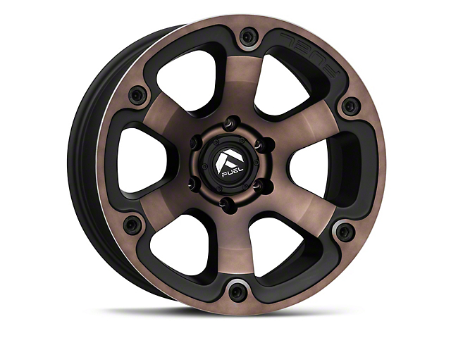 Fuel Wheels Beast Matte Black Machined with Dark Tint 6-Lug Wheel; 18x9; -12mm Offset (16-23 Titan XD)