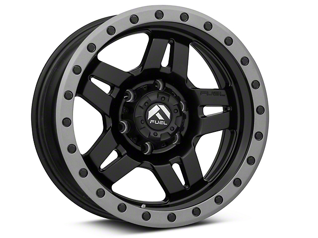 Fuel Wheels Anza Matte Black with Anthracite Ring 6-Lug Wheel; 17x8.5; -6mm Offset (21-23 Yukon)