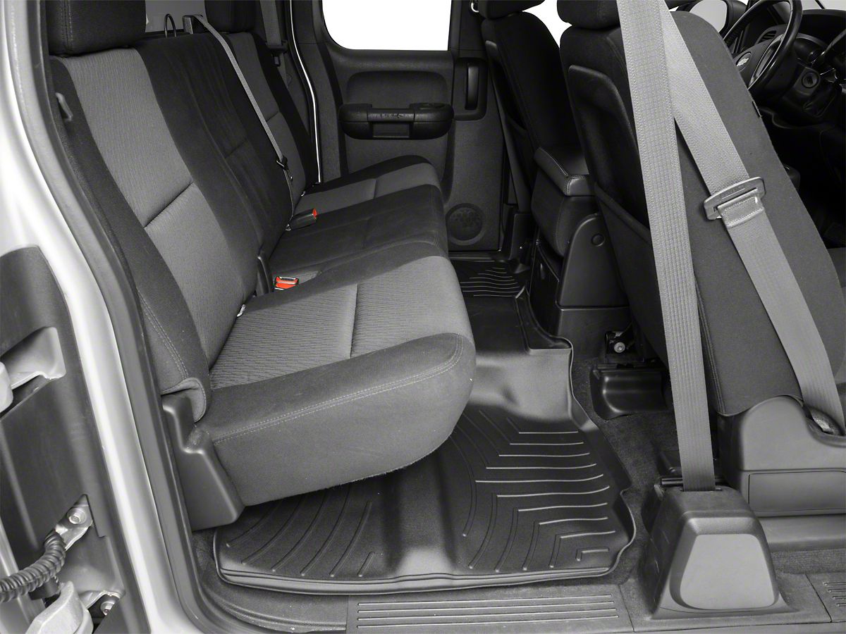 Weathertech Digitalfit Rear Floor Liner Black 07 13 Silverado 1500 Extended Cab Crew Cab Excluding Hybrid