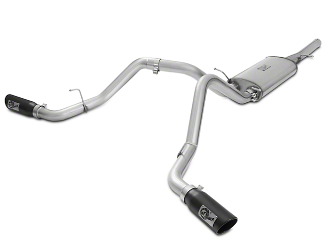AFE MACH Force XP 3-Inch Dual Exhaust System with Black Tips; Side Exit (14-18 4.3L Silverado 1500)