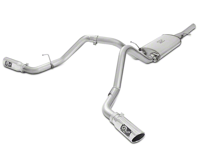 AFE MACH Force XP 3-Inch Dual Exhaust System with Polished Tips; Side Exit (14-18 4.3L Silverado 1500)
