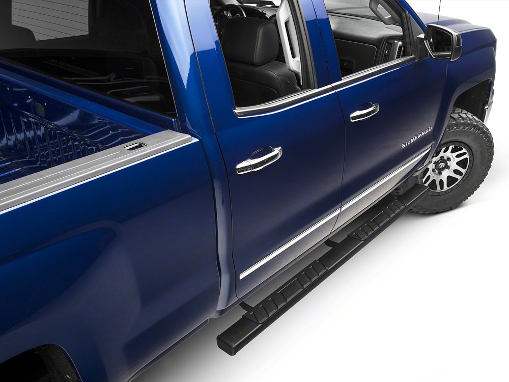 Barricade T4 Side Step Bars; Rocker Mount; Black (14-18 Silverado