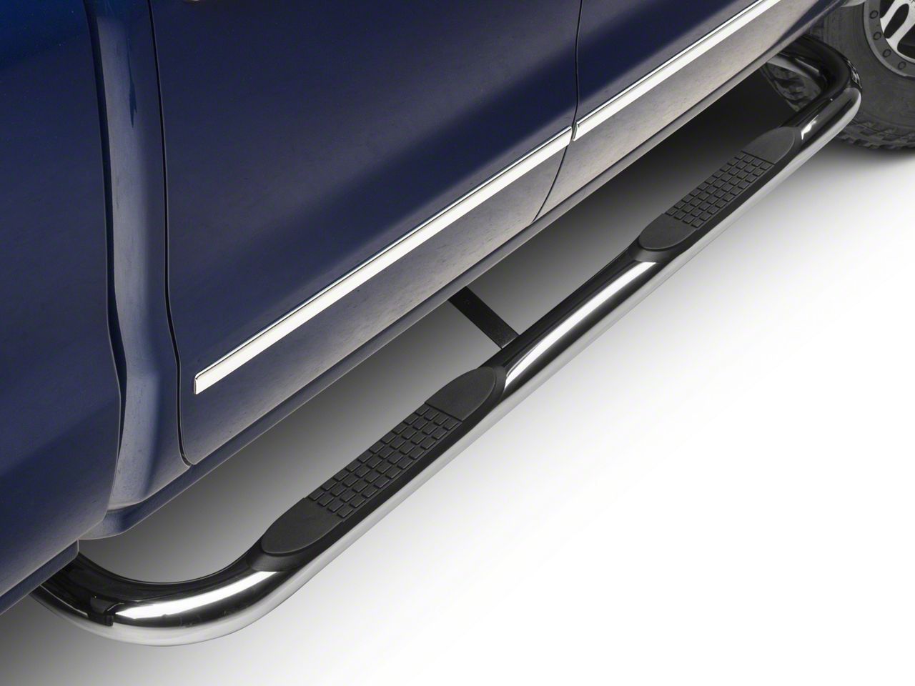 Barricade Silverado 1500 3-Inch Side Step Bars; Body Mount; Stainless ...