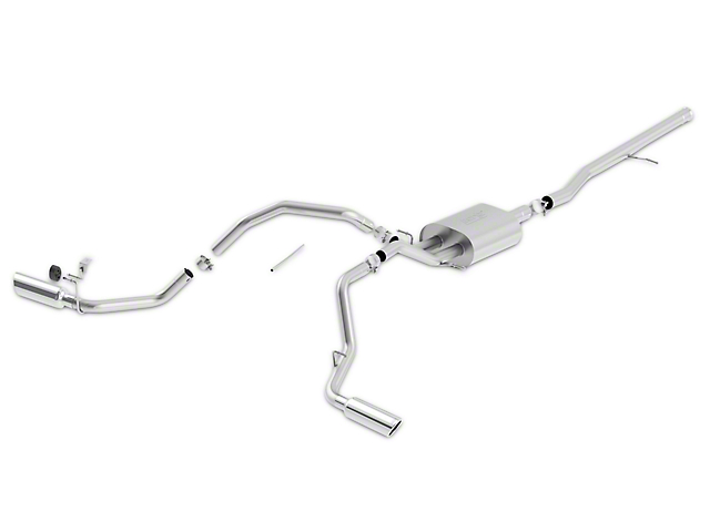 Borla Touring Dual Exhaust System with Chrome Tips; Side Exit (14-18 5.3L Silverado 1500)