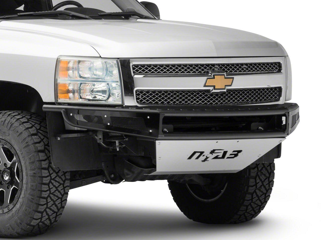 N-Fab Silverado 1500 M-RDS Radius Pre-Runner Front Bumper with Multi ...