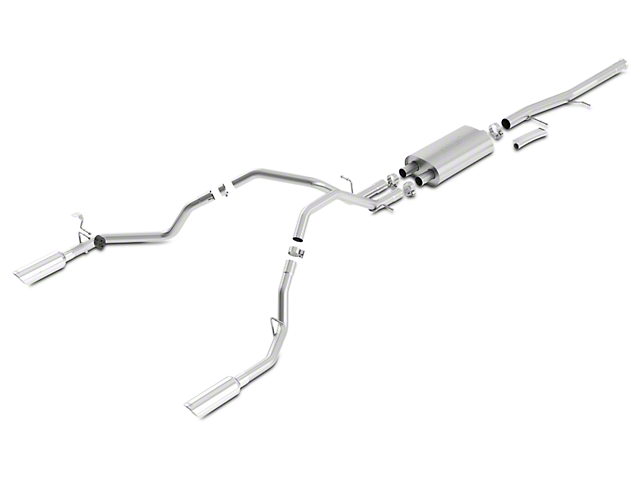 Borla S-Type Dual Exhaust System with Polished Tips; Rear Exit (09-13 5.3L Silverado 1500)