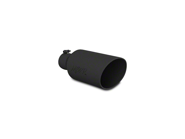 MBRP 7-Inch Angled Rolled End Exhaust Tip; Black (Fits 4-Inch Tailpipe)