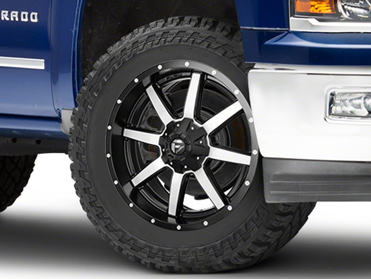 Fuel Wheels Silverado Maverick Black Machined 6Lug Wheel 22x9.5