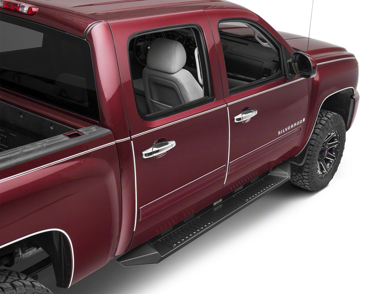 Black Horse Off Road Silverado Armour Running Boards - Black AR-GMG185 ...