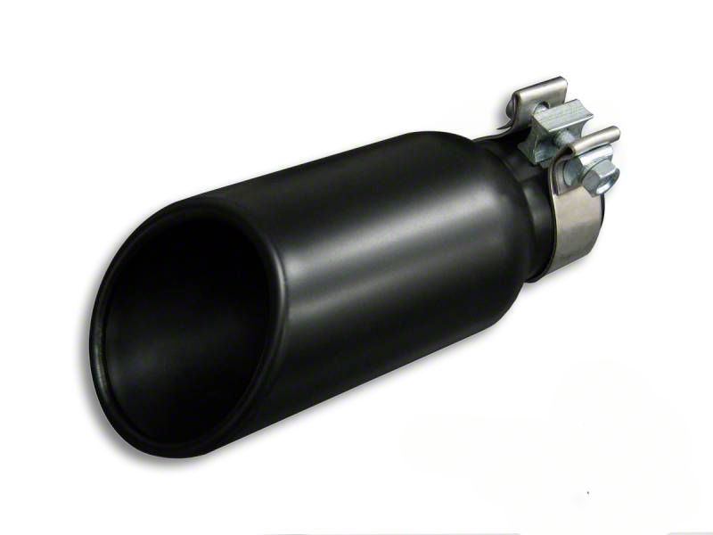 Silverado 1500 4x10Inch Black Exhaust Tip; 2.75Inch Connection