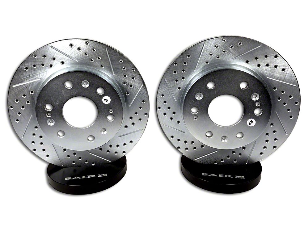 Pair BAER 54030-020 Sport Rotors Slotted Drilled Zinc Plated Front Brake Rotor Set 