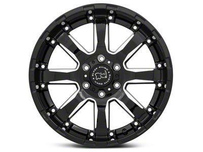 Black Rhino Sierra Gloss Black Milled 6-Lug Wheel; 20x9; 12mm Offset (17-24 Titan)