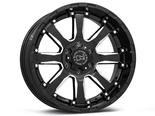 Black Rhino Sierra Gloss Black Milled 6-Lug Wheel; 20x10; -12mm Offset (16-23 Titan XD)
