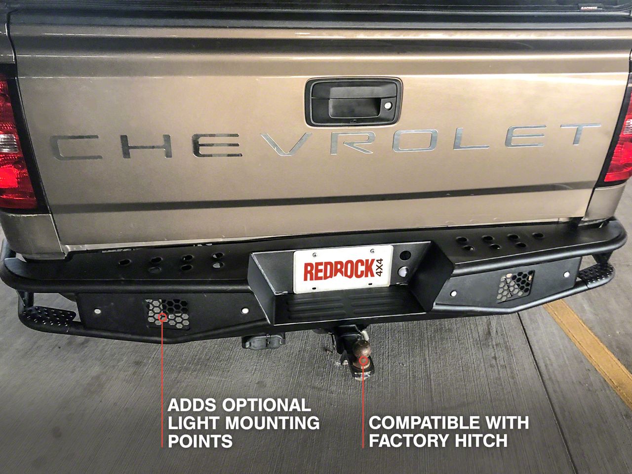 RedRock Tubular Off-Road Rear Bumper (07-18 Silverado 1500) | RedRock