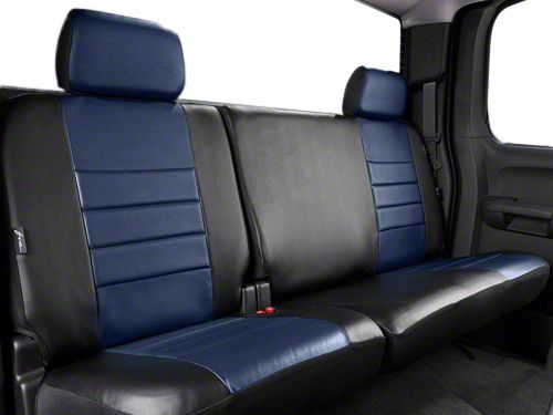 Fia Silverado Custom Fit Leatherlite Rear Seat Cover - Blue S107656 (07-13 Silverado 1500 Seat Covers For 2013 Chevy Silverado Extended Cab