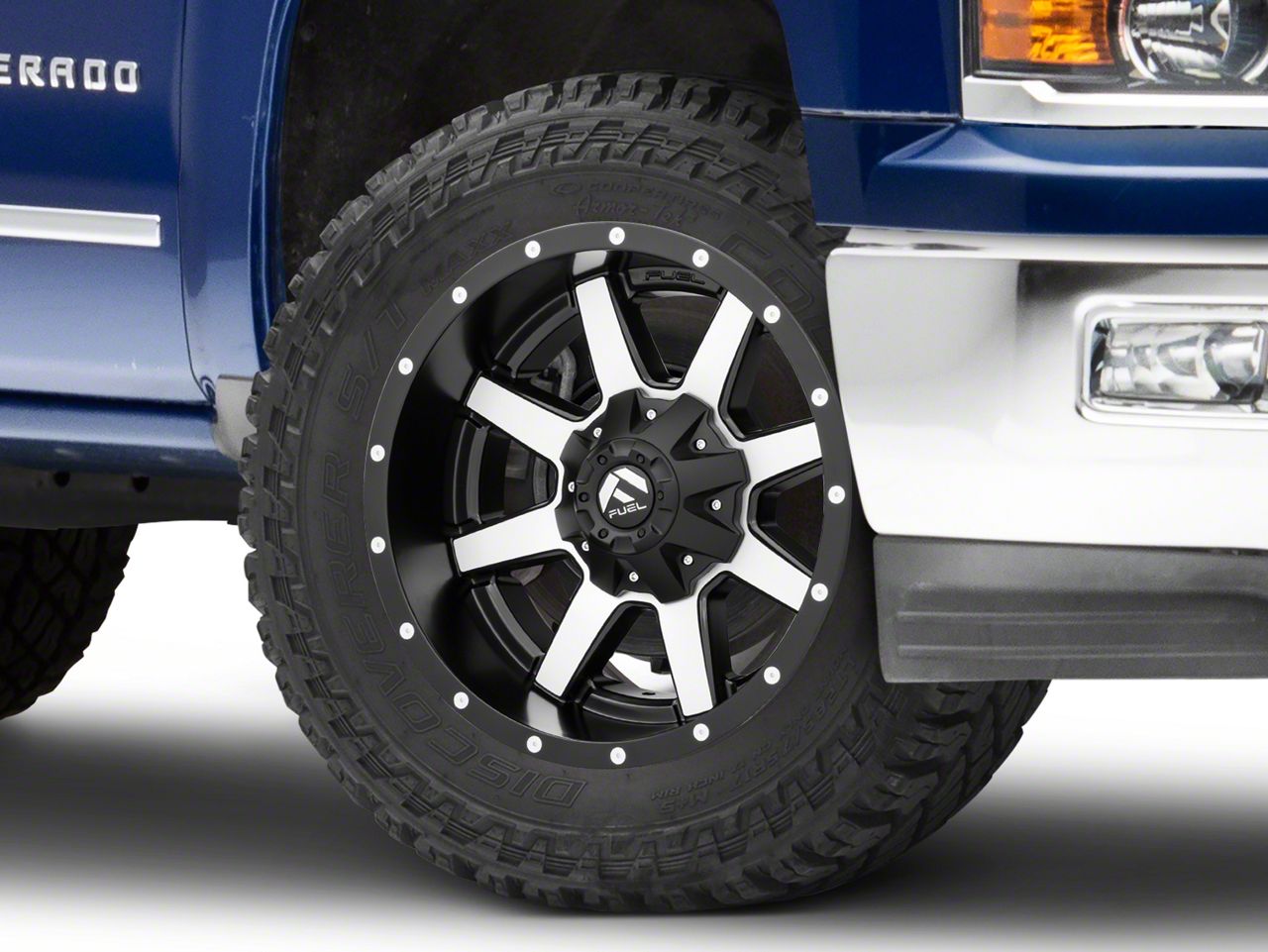 Fuel Wheels Silverado Maverick Black Machined 6Lug Wheel 18x9