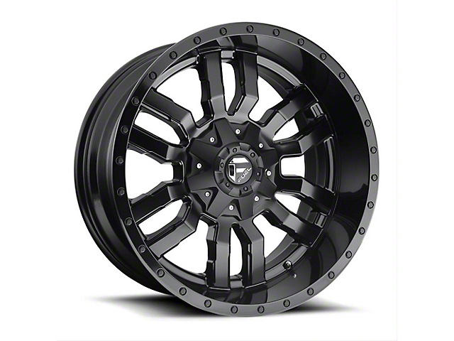 Fuel Wheels Sledge Gloss and Matte Black 6-Lug Wheel; 20x12; -44mm Offset (16-23 Titan XD)
