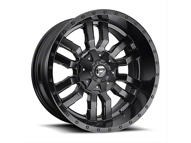 Fuel Wheels Sledge Gloss and Matte Black 6-Lug Wheel; 22x12; -44mm Offset (16-23 Titan XD)