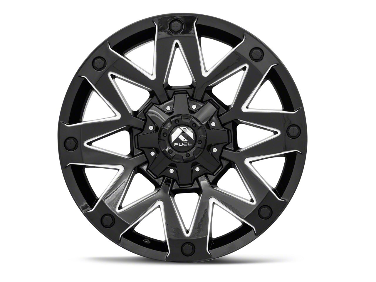 Fuel Wheels Ambush Gloss Black Milled 6-Lug Wheel; 20x9; 20mm Offset (16-23 Titan XD)