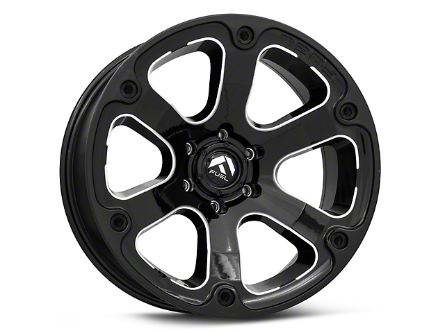 Fuel Wheels Beast Gloss Black Milled 6-Lug Wheel; 20x9; 20mm Offset (16-23 Titan XD)