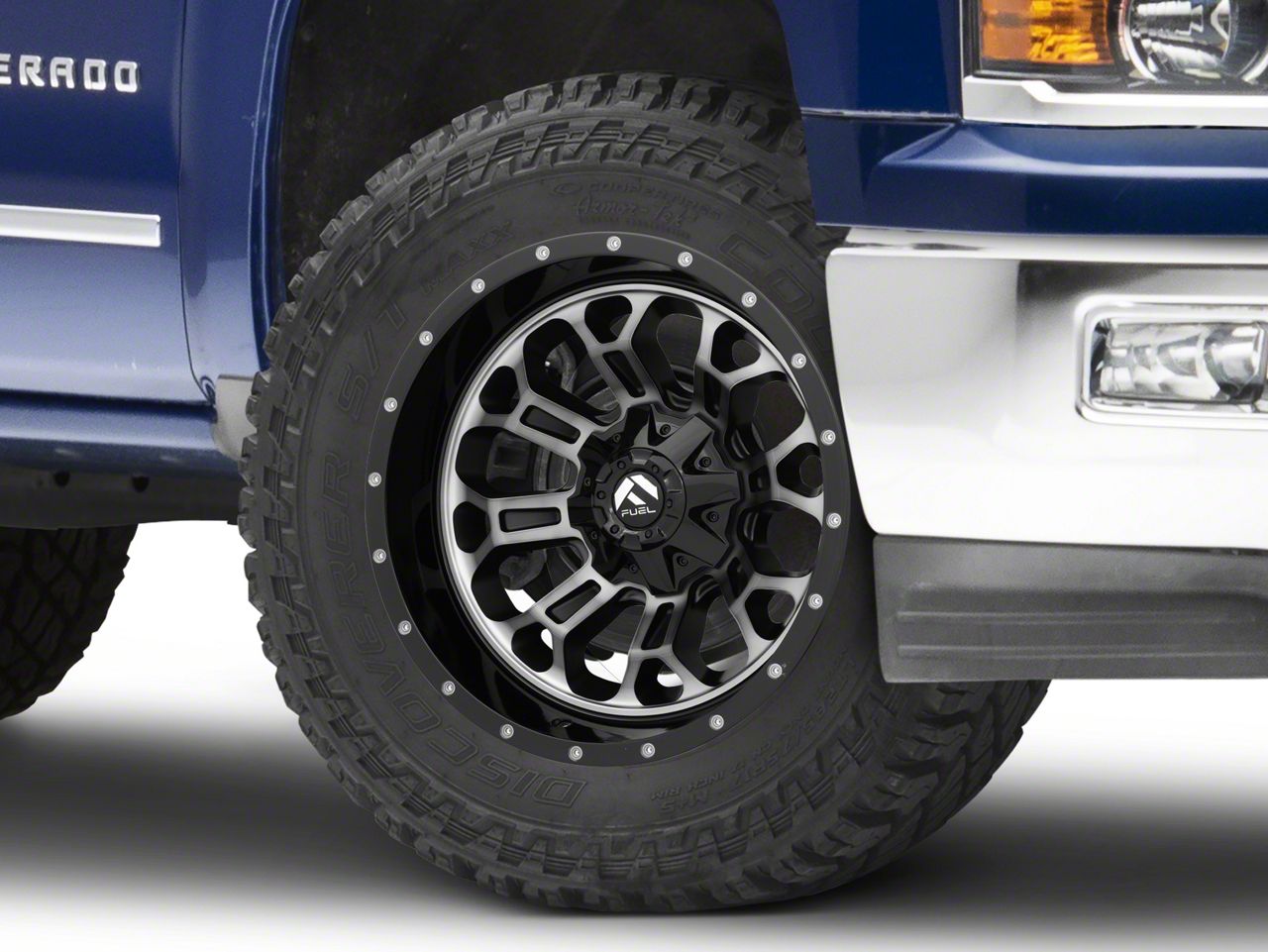 Fuel Wheels Silverado Crush Matte Black Machined 6-Lug Wheel - 20x9 ...