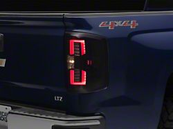 LED Tail Lights; Gloss Black Housing; Smoked Lens (14-17 Silverado 1500 w/ Factory Halogen Tail Lights)