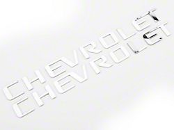 CHEVROLET Bed Rail Letter Insert Trim; Stainless Steel (14-18 Silverado 1500 Crew Cab w/ 5.80-Foot Short Box)